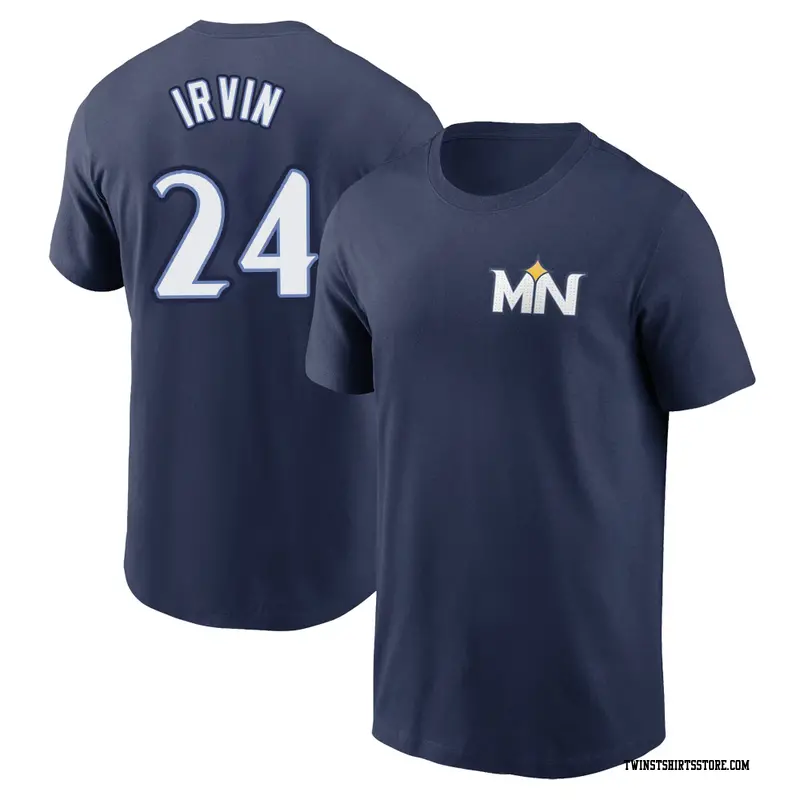 Men's Minnesota Twins ＃24 Cole Irvin Navy 2024 City Connect Fuse Name & Number T-Shirt