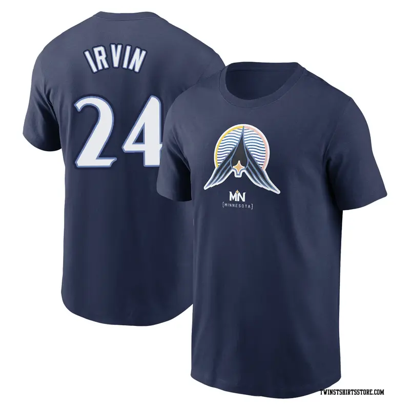 Men's Minnesota Twins ＃24 Cole Irvin Navy 2024 City Connect Name & Number T-Shirt