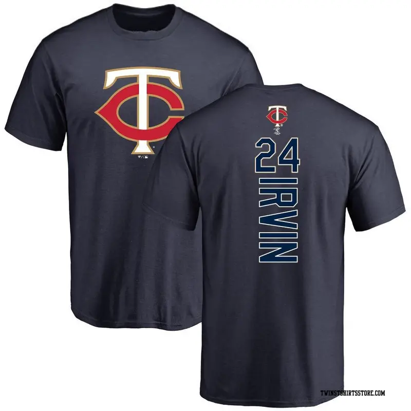 Men's Minnesota Twins ＃24 Cole Irvin Navy Backer T-Shirt