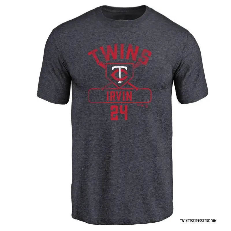 Men's Minnesota Twins ＃24 Cole Irvin Navy Base Runner T-Shirt