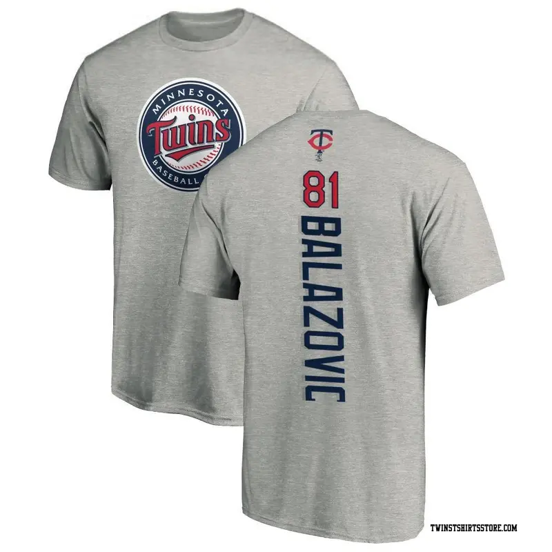 Men's Minnesota Twins ＃81 Jordan Balazovic Ash Backer T-Shirt