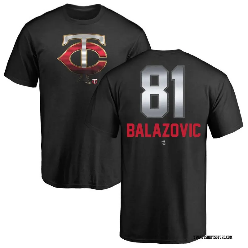 Men's Minnesota Twins ＃81 Jordan Balazovic Black Branded Midnight Mascot T-Shirt