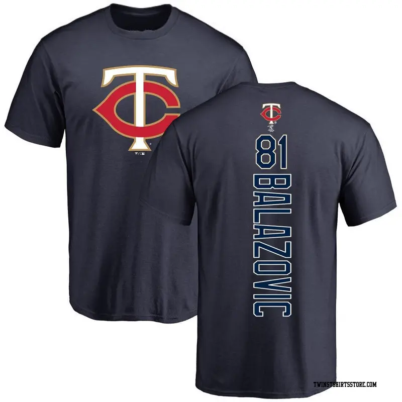 Men's Minnesota Twins ＃81 Jordan Balazovic Navy Backer T-Shirt