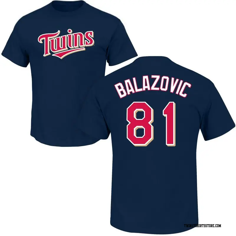 Men's Minnesota Twins ＃81 Jordan Balazovic Navy Roster Name & Number T-Shirt