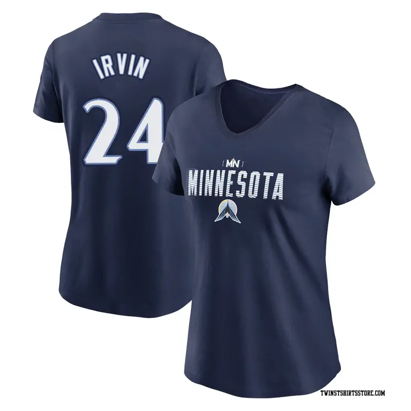 Women's Minnesota Twins ＃24 Cole Irvin Navy 2024 City Connect Graphic Name & Number V-Neck T-Shirt