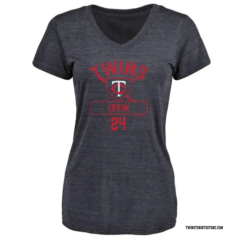 Women's Minnesota Twins ＃24 Cole Irvin Navy Base Runner T-Shirt