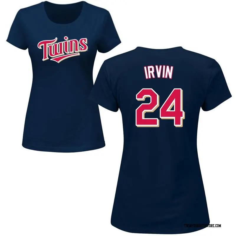 Women's Minnesota Twins ＃24 Cole Irvin Navy Roster Name & Number T-Shirt