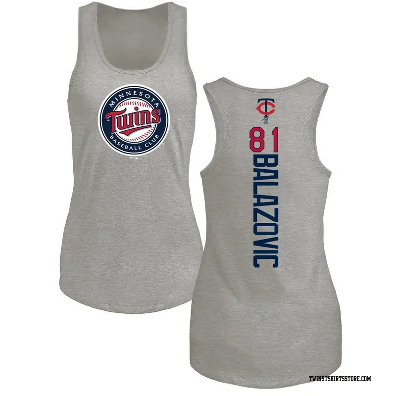 Women's Minnesota Twins ＃81 Jordan Balazovic Ash Branded Backer Tank Top